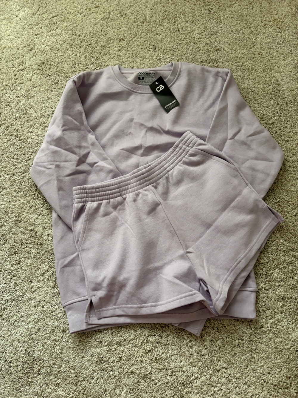 Lavender Lounge Sweatshirt & Shorts Set - Women